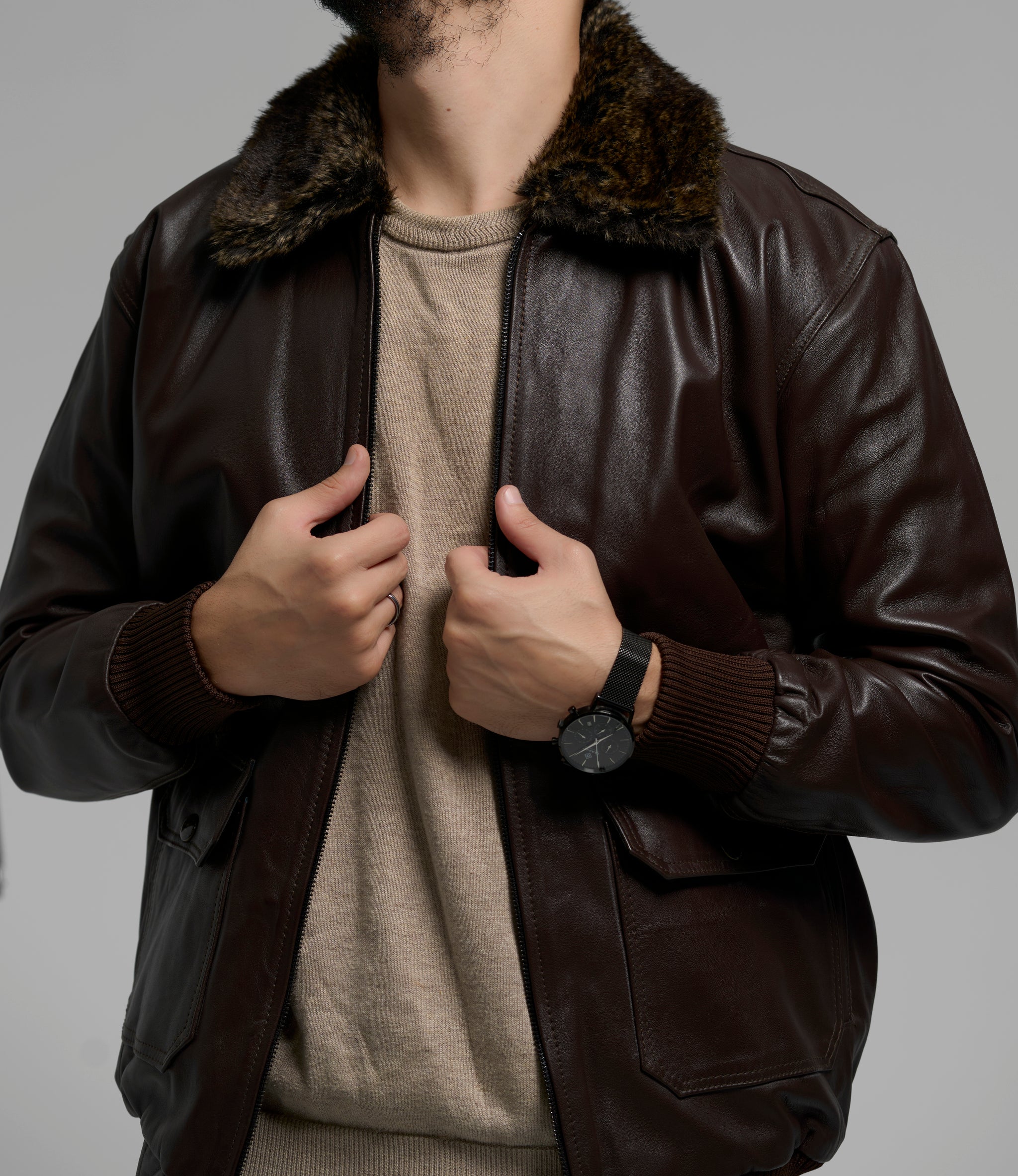 The Harbor Fur Leather Jacket
