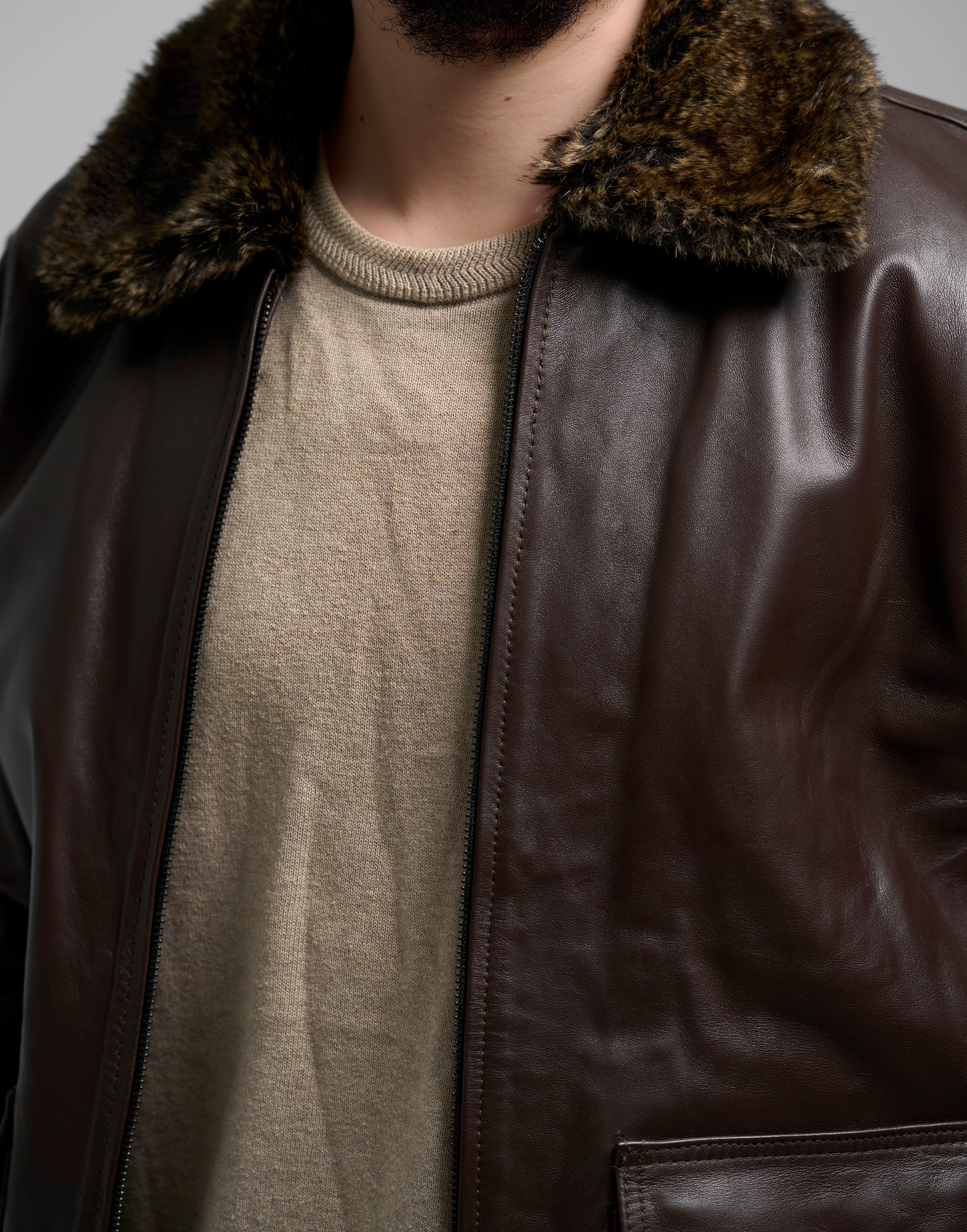 The Harbor Fur Leather Jacket