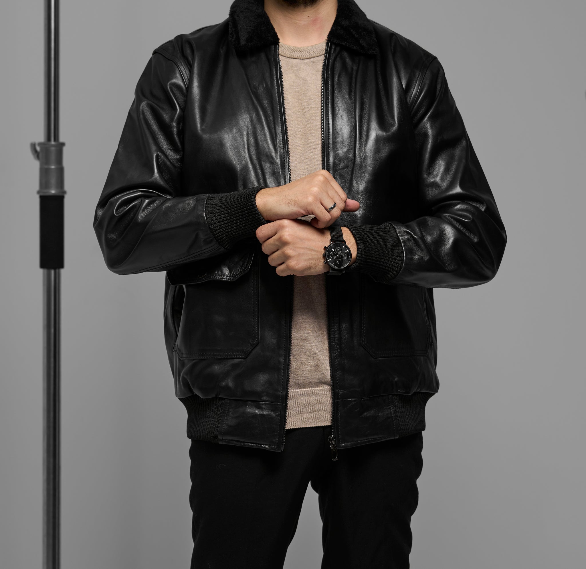 The Harbor Fur Leather Jacket