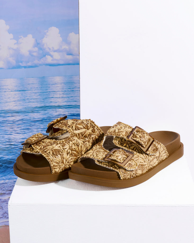 Floral Double-Buckle Platform