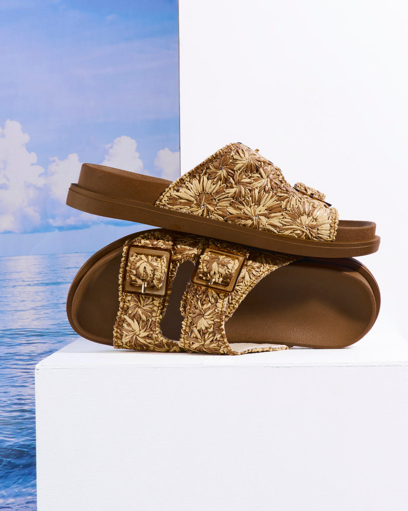 Floral Double-Buckle Platform