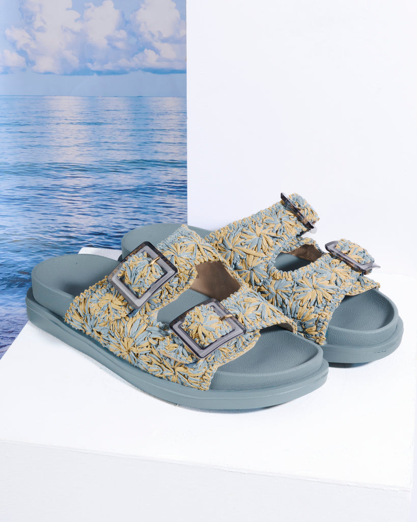 Floral Double-Buckle Platform