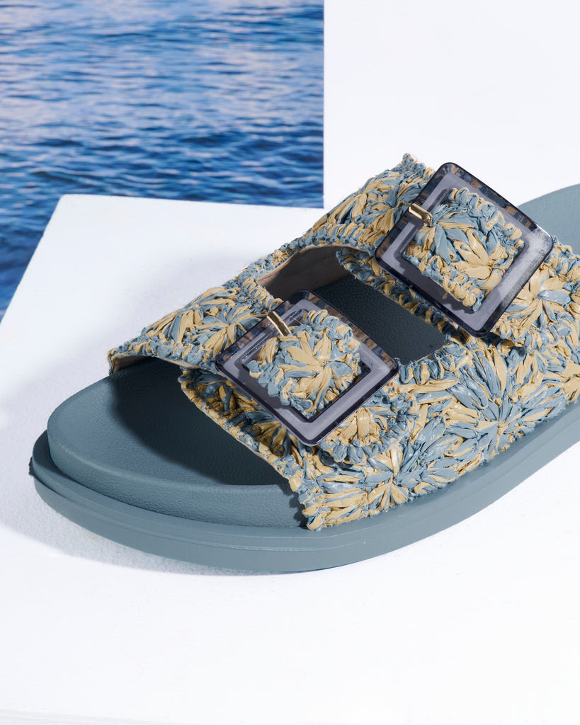 Floral Double-Buckle Platform